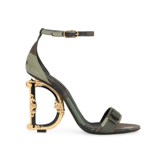 Dolce&Gabbana Keira Camouflage Baroque-Heel Sandals sz. 37 EU - Picture 1 of 10